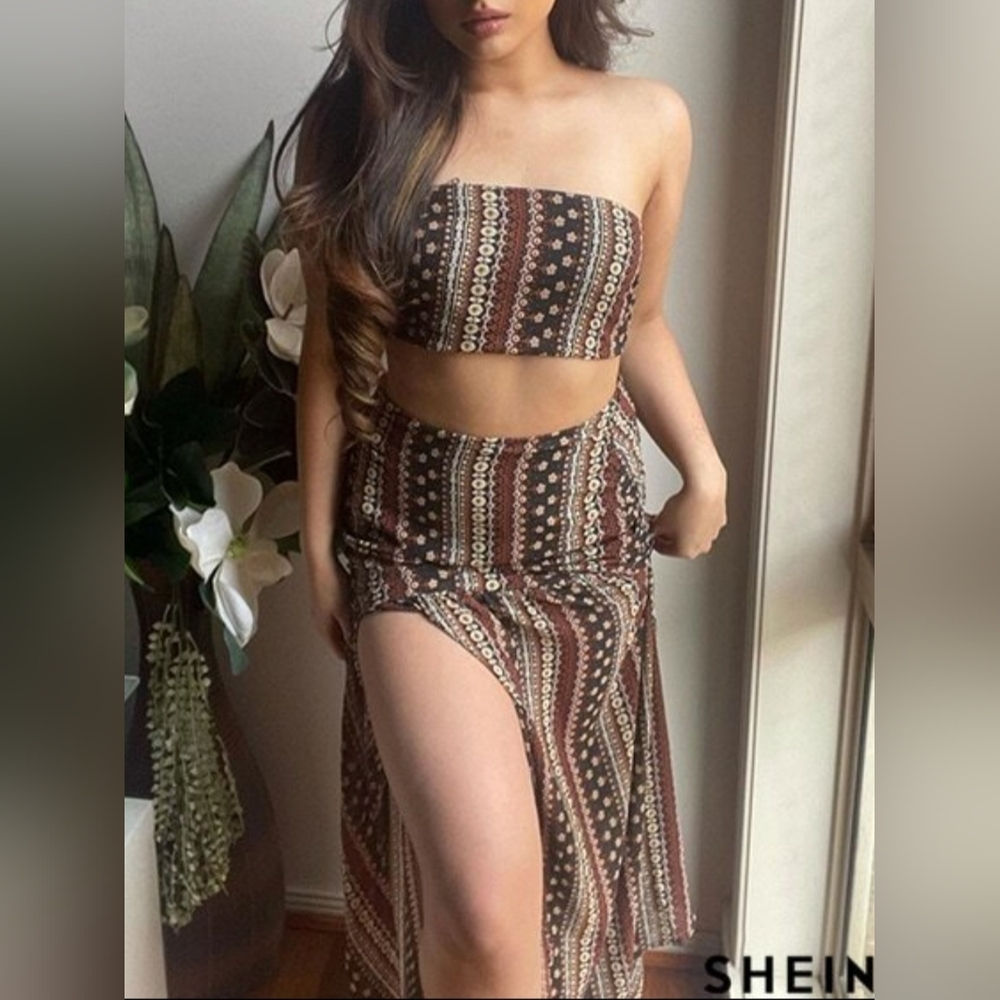 SHEIN Boho Skirt Set